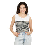 Abstract Wave Mesh Tank Top — Geometric Optical Illusion Graphic Tank