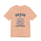 Brain Buffering T‑Shirt — Cute Cartoon Brain Graphic Tee for Neuro Humor