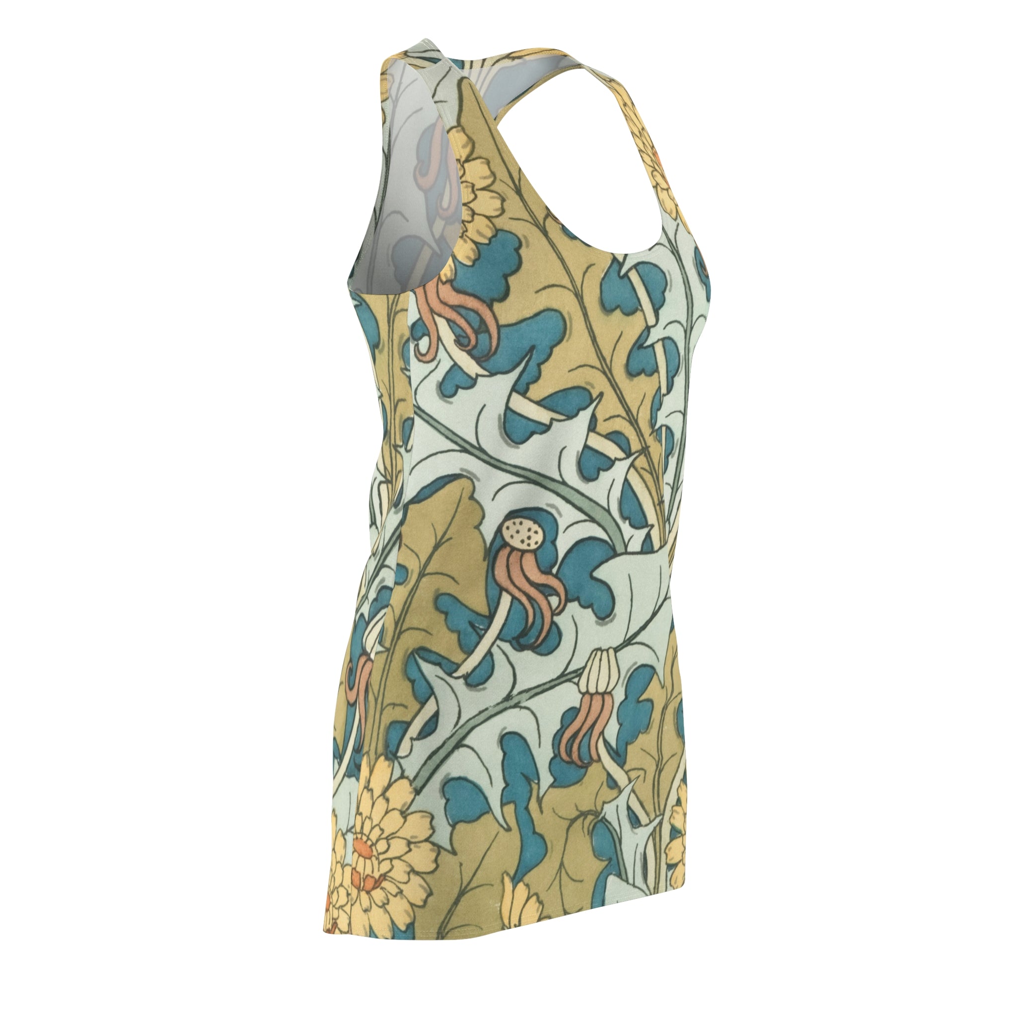 Floral Vintage Art Nouveau Racerback Dress — All-Over Print