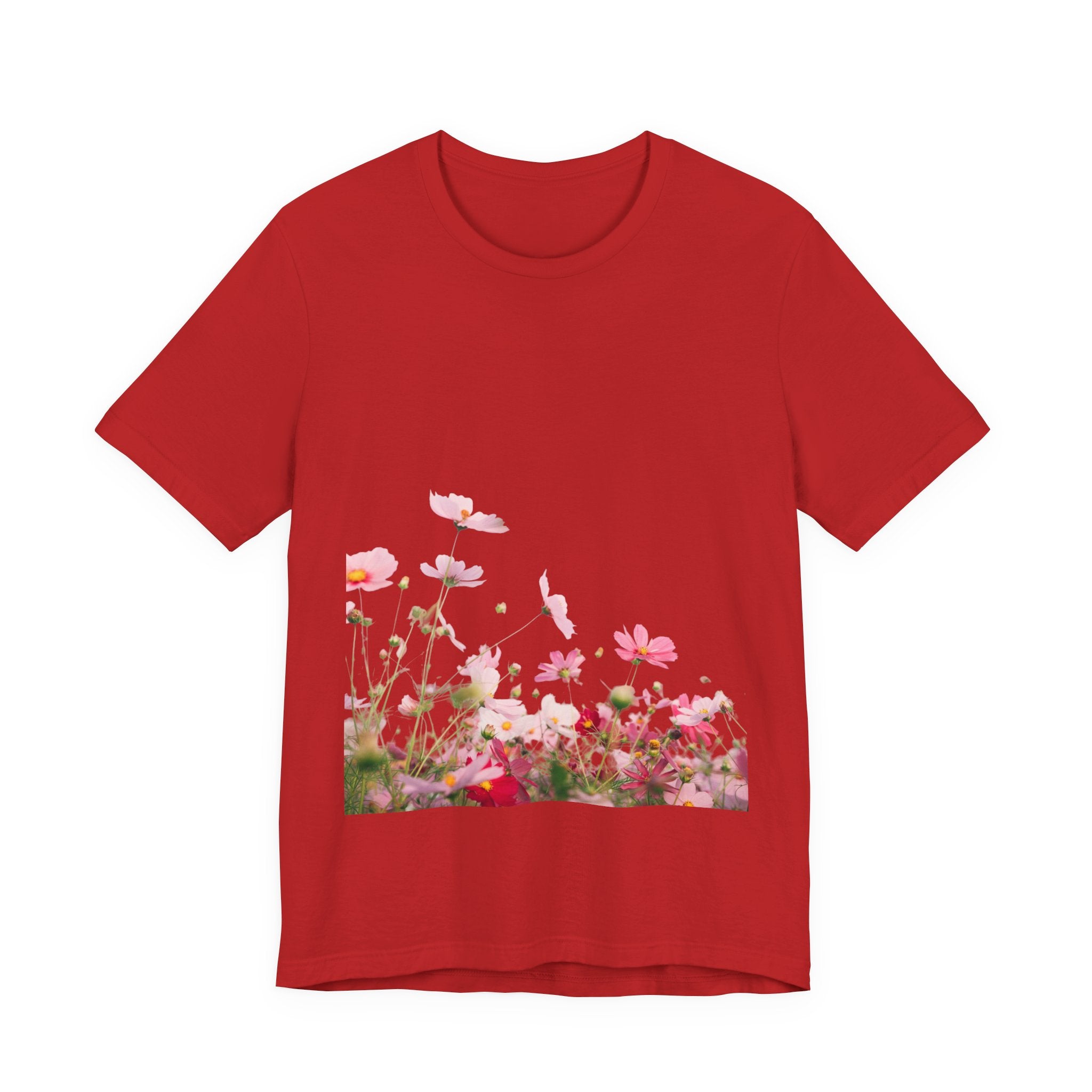 Floral Meadow Tee – Pink Wildflower Field Graphic T-Shirt