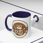 Cat Coffee Mug — Cute Orange Kitty Holding ‘Coffee’ Accent Ceramic Mug (11/15 oz)