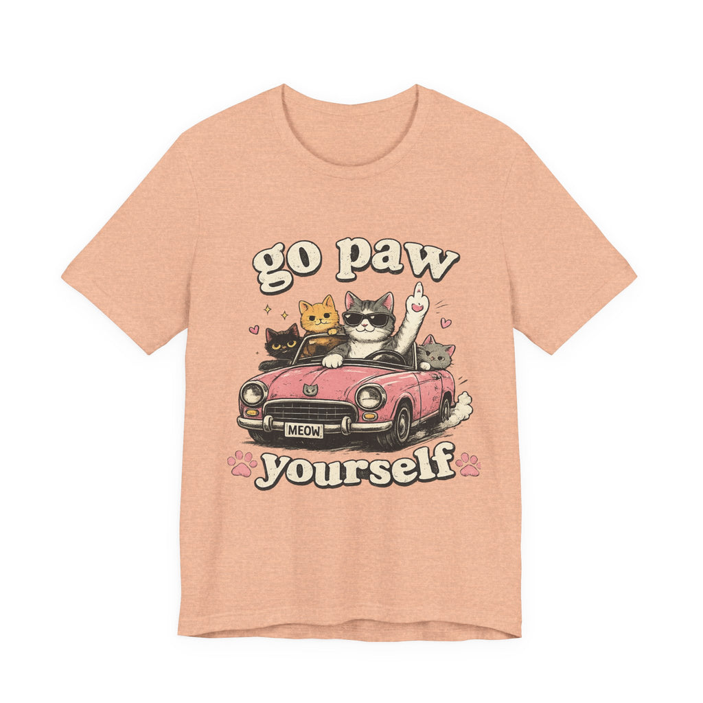 Go Paw Yourself Cat Tee – Cute Retro Cats in Convertible T‑Shirt
