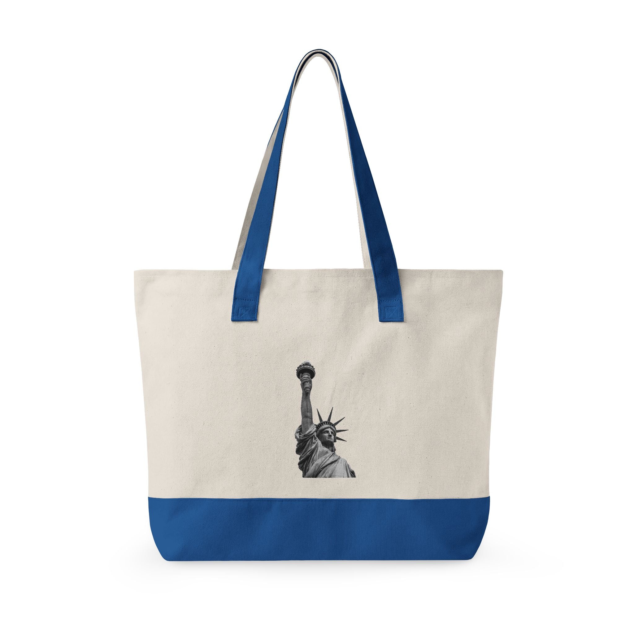 Statue of Liberty Canvas Tote — Zippered Eco Travel Bag