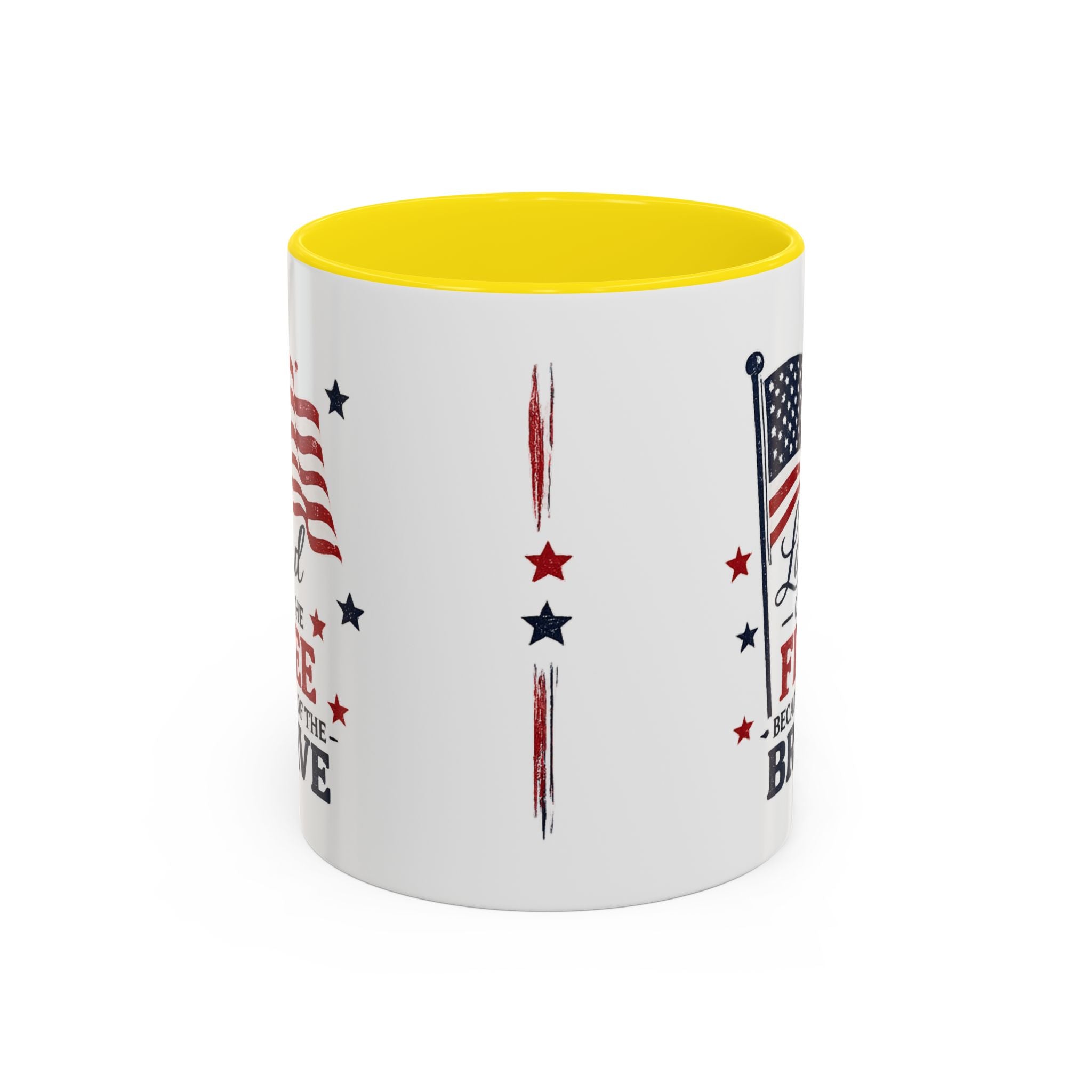 Patriotic Coffee Mug — "Land of the Free Because of the Brave" Accent Mug