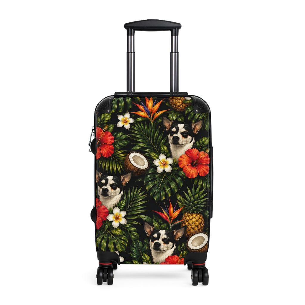 Tropical chihuahua Suitcase — Floral Pineapple Coconut Carry-On Luggage