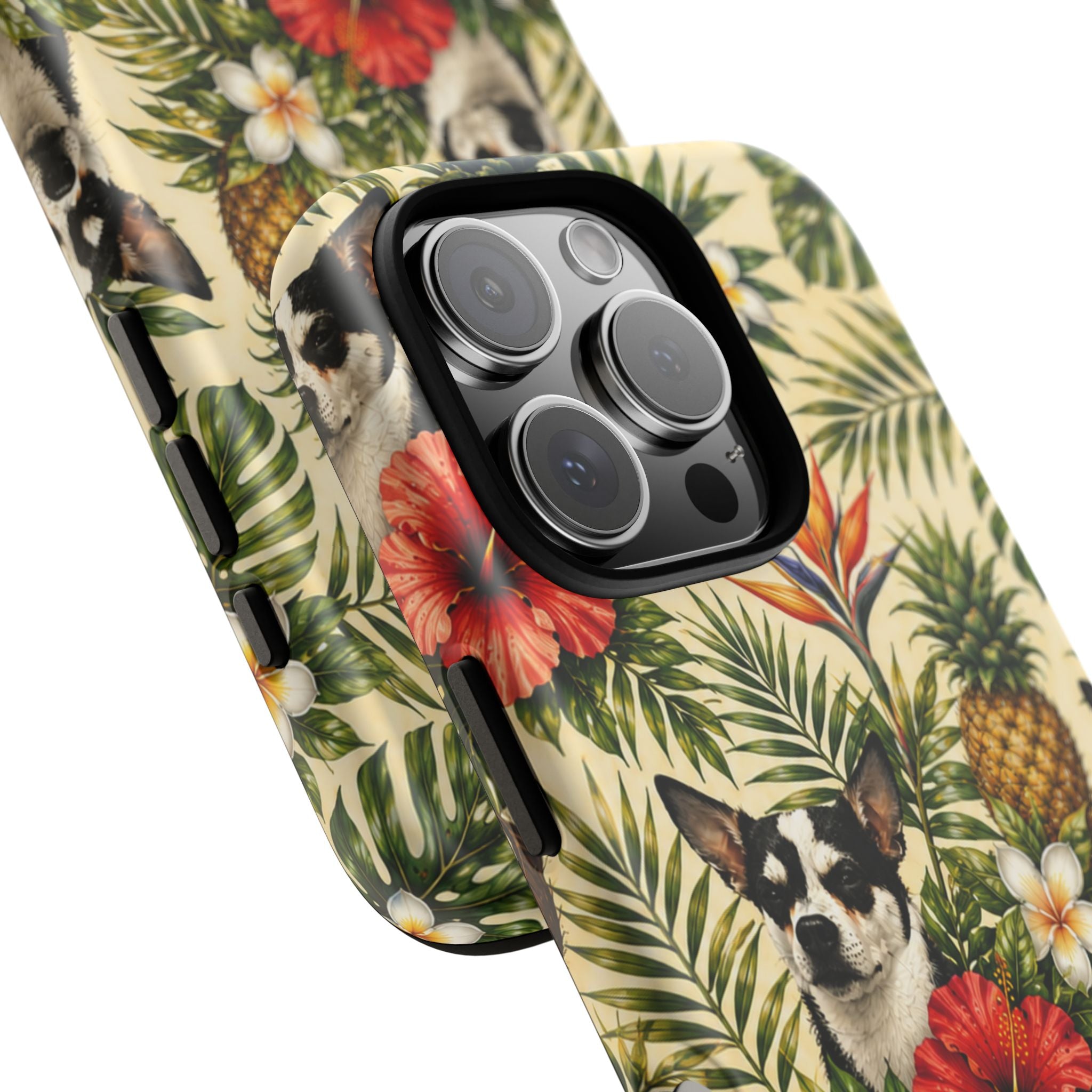 Tropical chihuahua Phone Case — Floral Pineapple Protective Tough Case