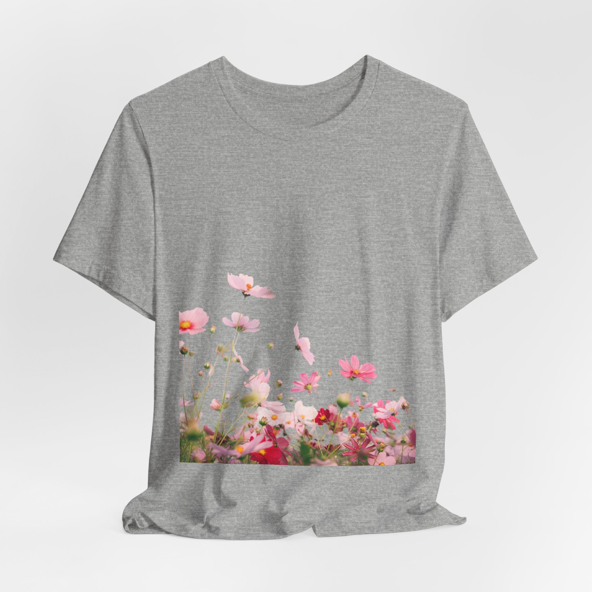 Floral Meadow Tee – Pink Wildflower Field Graphic T-Shirt