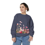 Floral Meadow Sweatshirt — Pink Cosmos Garden Crewneck