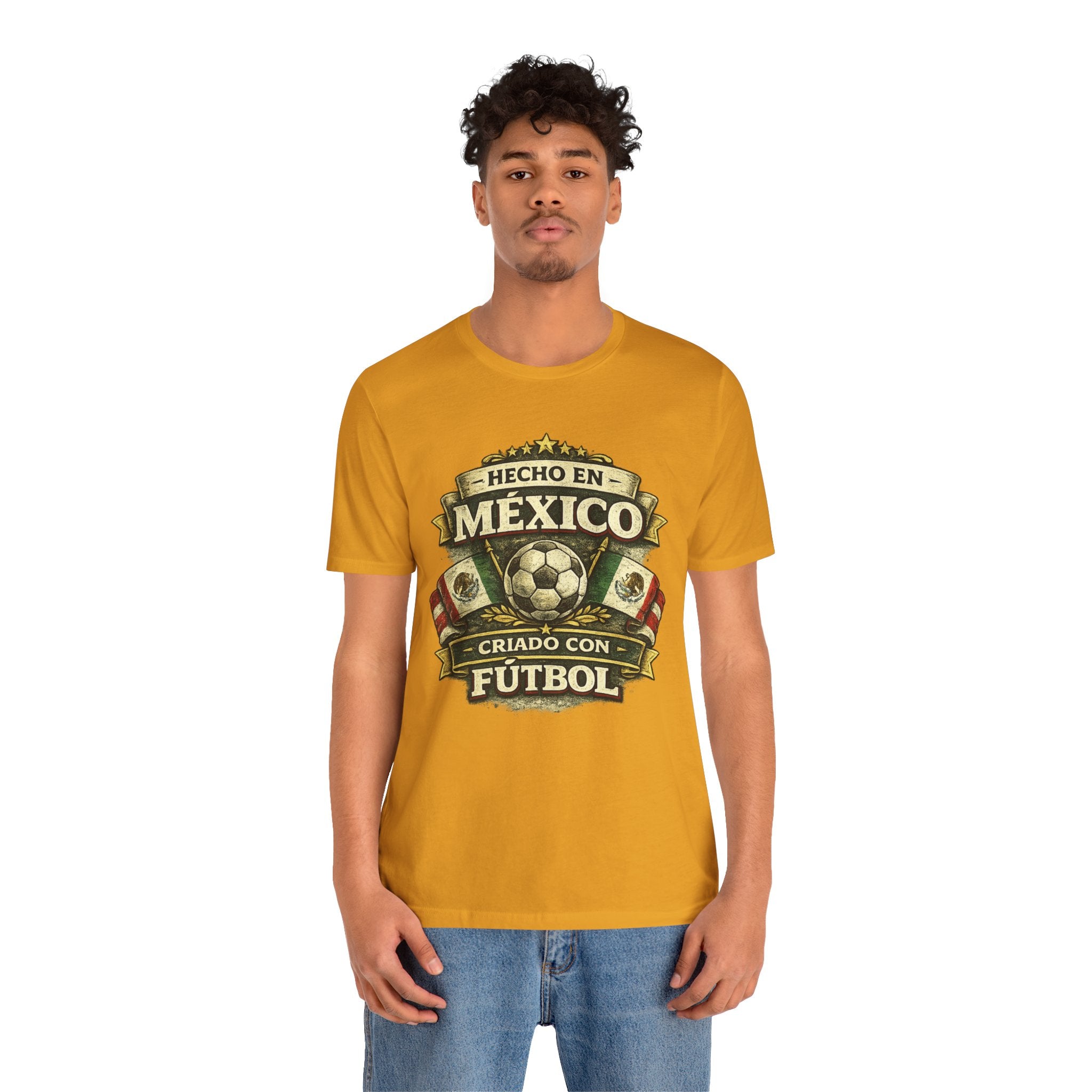 Mexico Soccer T‑Shirt — "Hecho en México, Criado con Fútbol" Vintage Football Tee