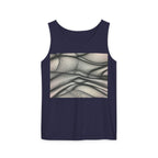 Abstract Wave Mesh Tank Top — Geometric Optical Illusion Graphic Tank