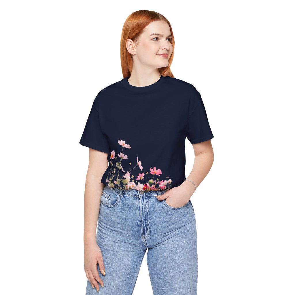 Floral Meadow Tee – Pink Wildflower Field Graphic T-Shirt