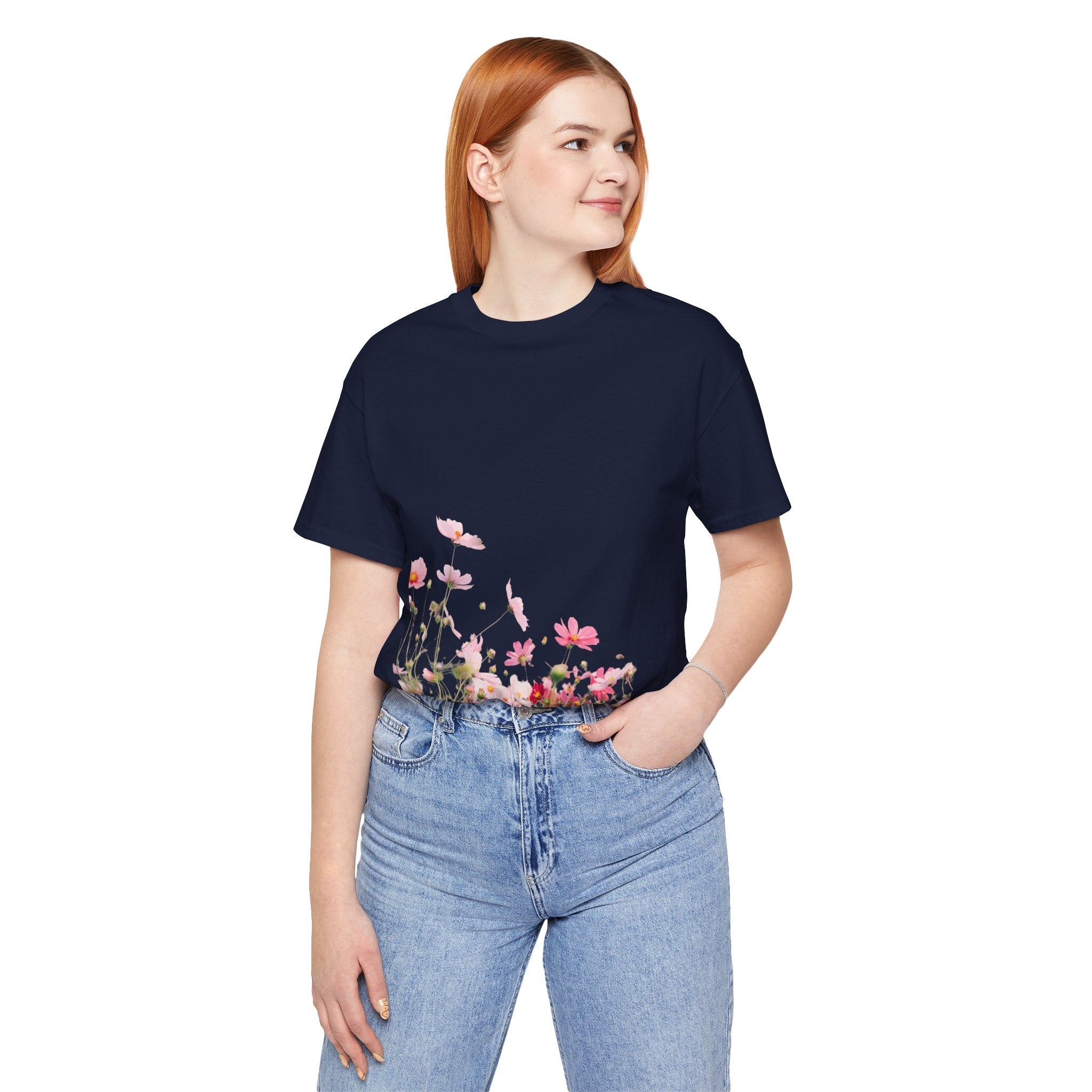 Floral Meadow Tee – Pink Wildflower Field Graphic T-Shirt