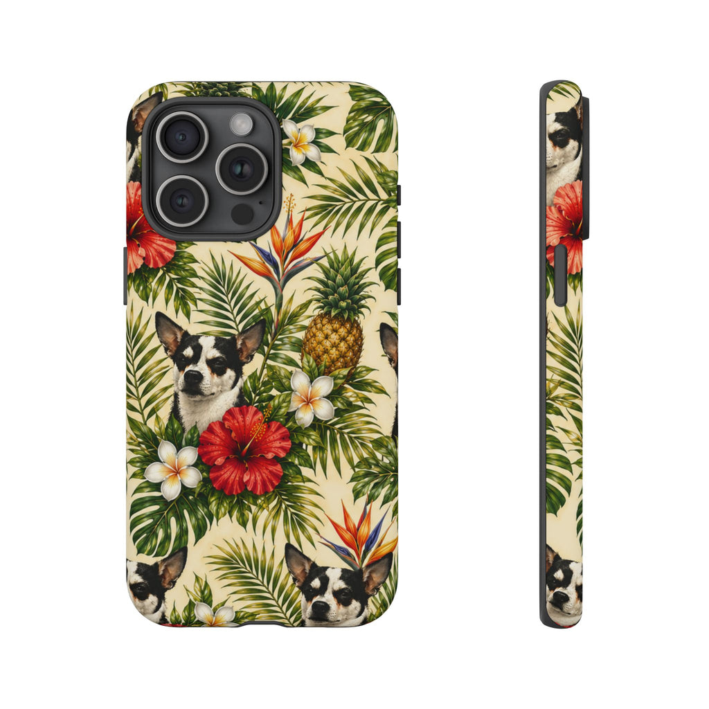 Tropical chihuahua Phone Case — Floral Pineapple Protective Tough Case