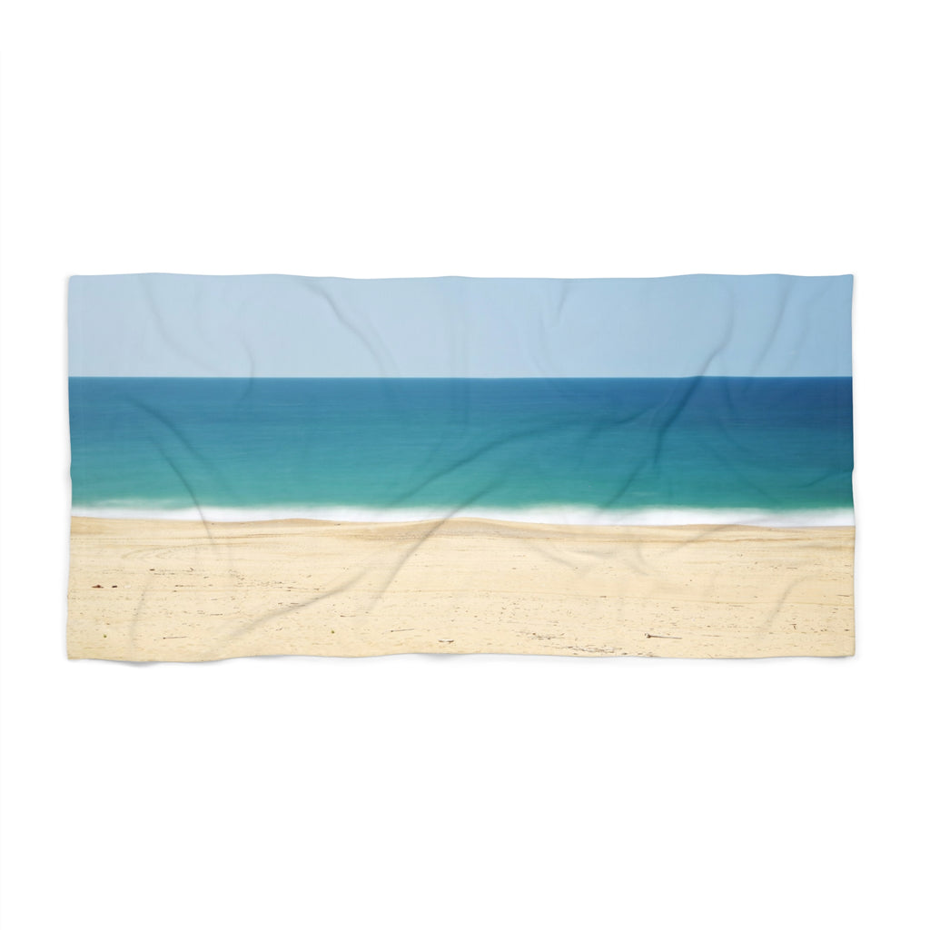 Beach Towel — Minimal Coastal Waves Print