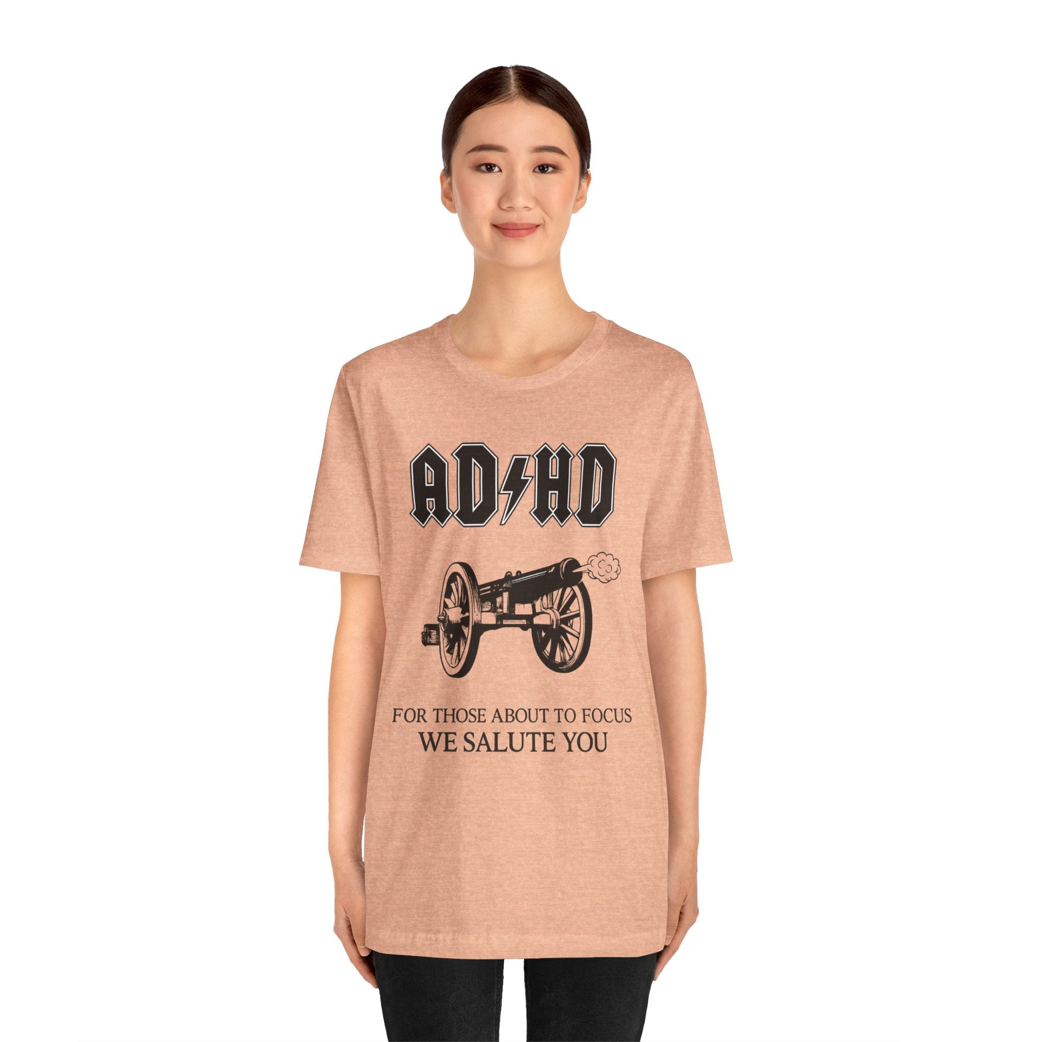 ADHD AC/DC Tee — "For Those About to Focus We Salute You" Graphic T-Shirt