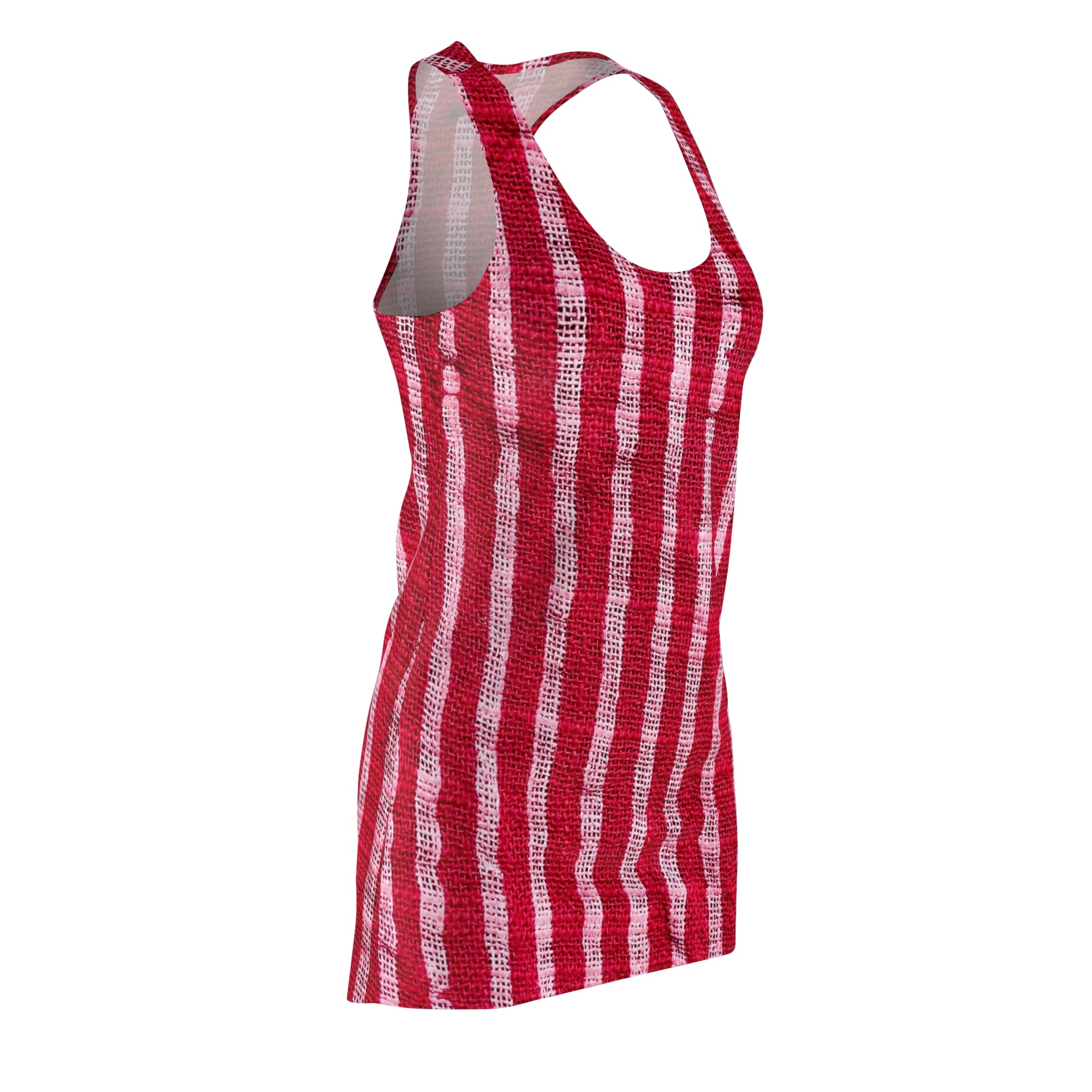 Red Tie-Dye Stripe Racerback Dress