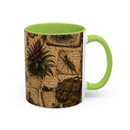 Vintage Natural History Coffee Mug — Botanical & Fossil Illustration Accent Mug