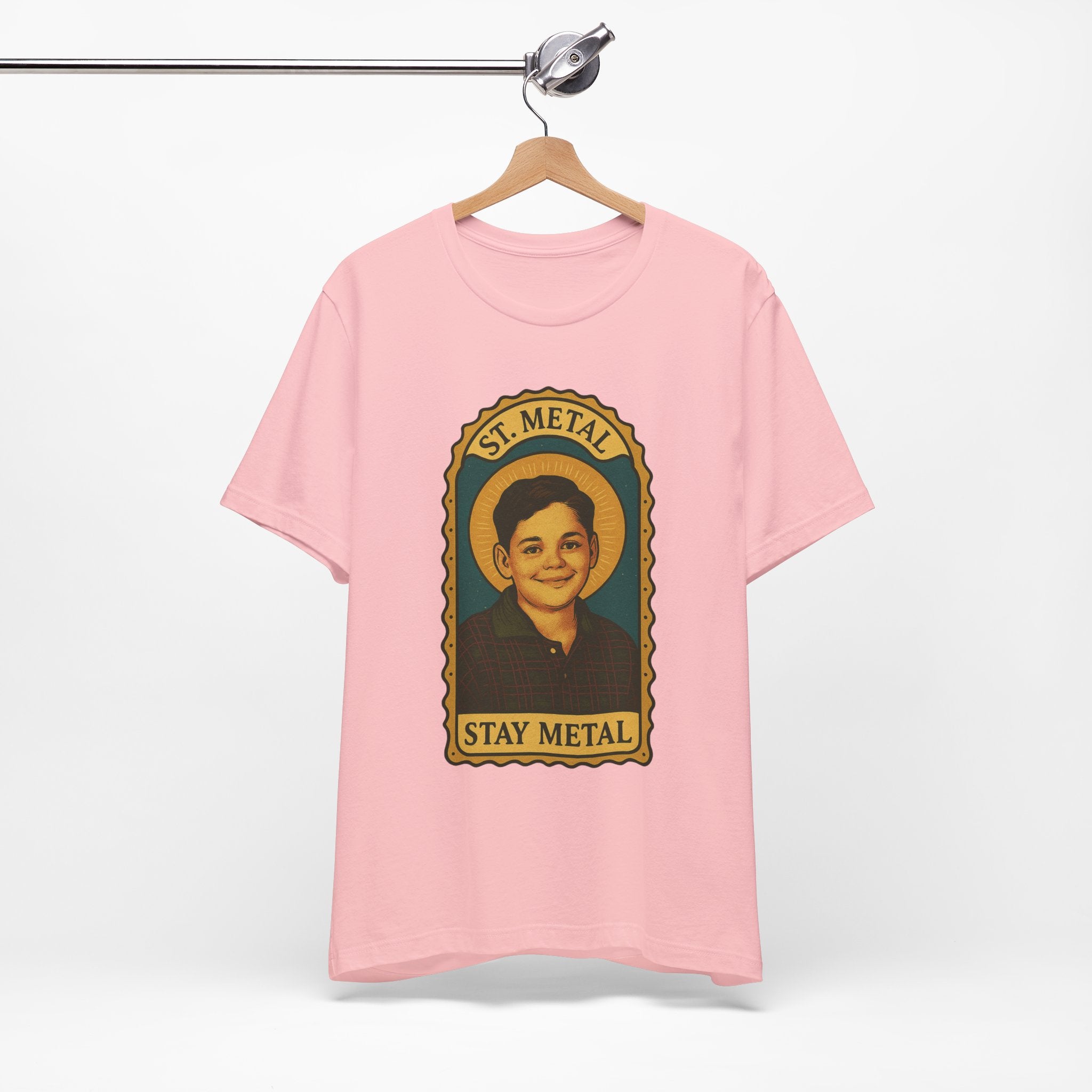 Copy of Stay Metal T-Shirt — Retro Saint Portrait Heavy Metal Tee