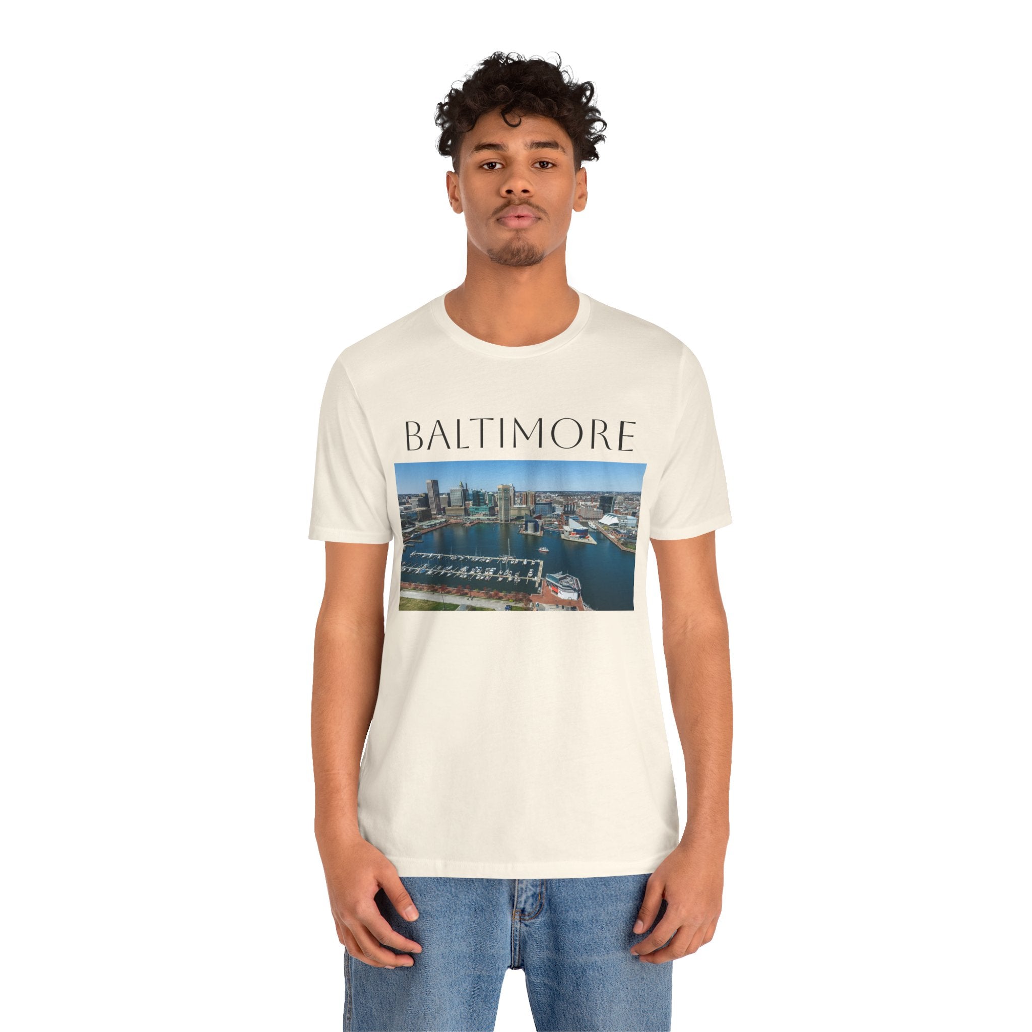 Baltimore Skyline Photo Tee — Inner Harbor Cityscape T-Shirt