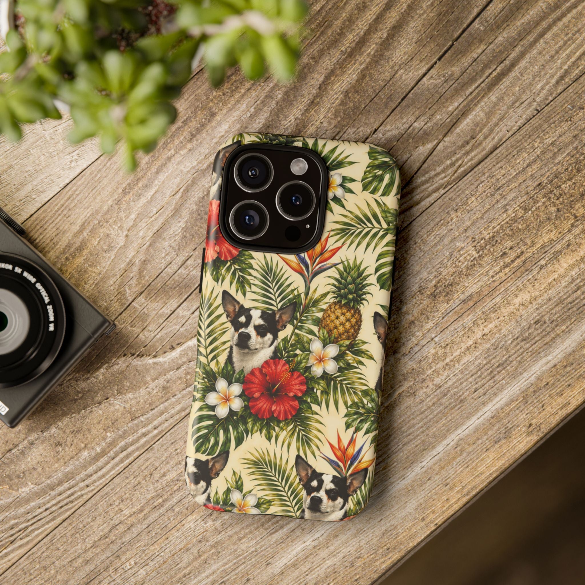 Tropical chihuahua Phone Case — Floral Pineapple Protective Tough Case