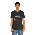 New York City Skyline Tee — Vintage Black & White 'NEW YORK!' Graphic Shirt