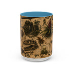 Vintage Natural History Coffee Mug — Botanical & Fossil Illustration Accent Mug