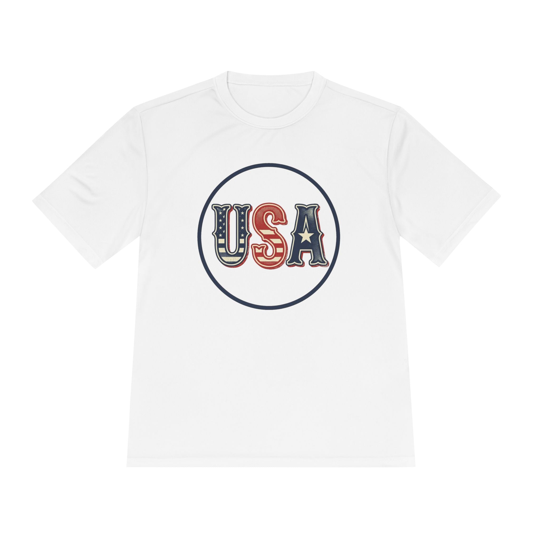 USA Patriotic Tee — Retro Stars & Stripes Moisture-Wicking Shirt
