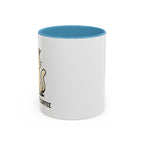 Cat Lover Coffee Mug – Cute Cat Illustration ‘Coffee’ Accent Ceramic Mug (11/15oz)