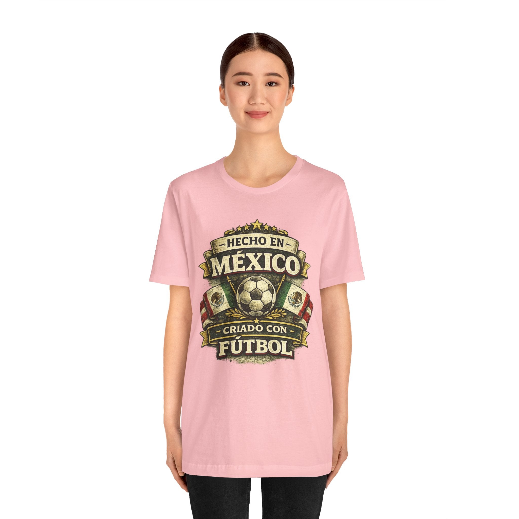 Mexico Soccer T‑Shirt — "Hecho en México, Criado con Fútbol" Vintage Football Tee