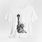 Statue of Liberty Graphic Tee — Black & White NYC Landmark T-Shirt