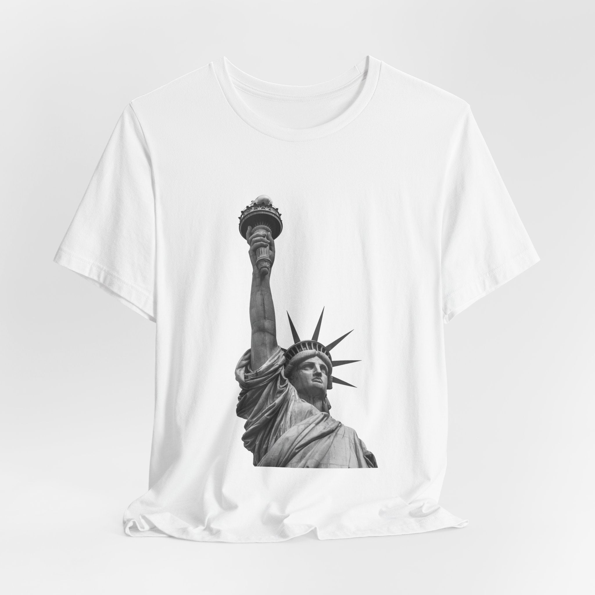 Statue of Liberty Graphic Tee — Black & White NYC Landmark T-Shirt