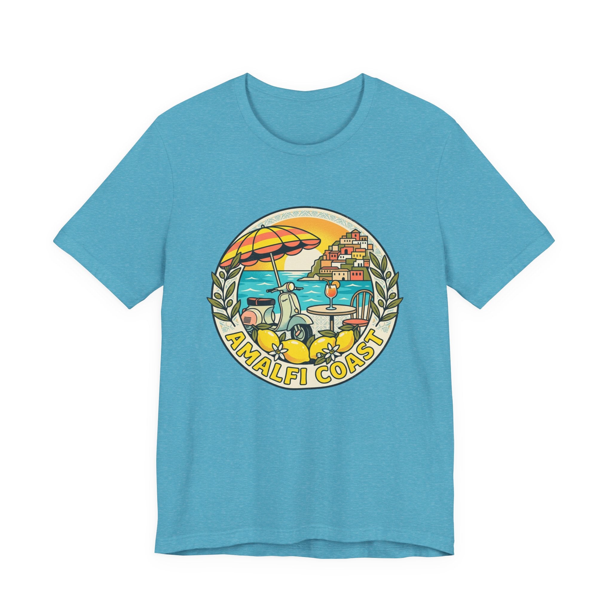 Amalfi Coast Vintage Travel Tee — Scenic Lemon & Vespa Graphic