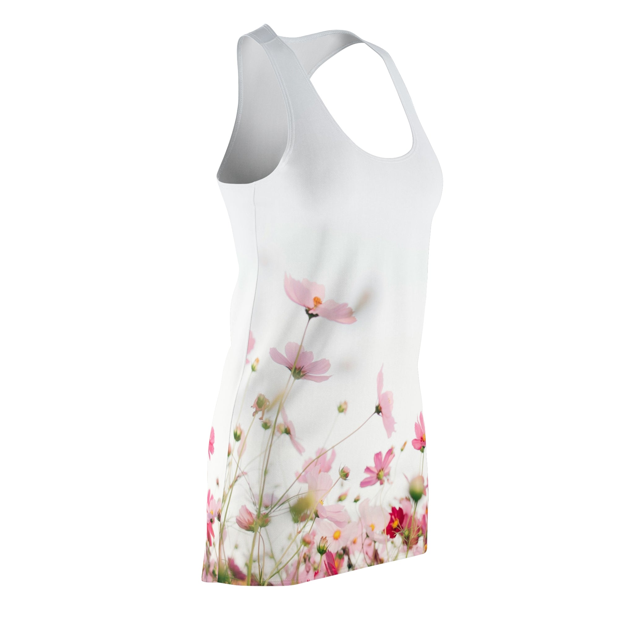 Floral Racerback Sundress — Pink Cosmos Meadow All-Over Print