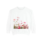 Floral Meadow Sweatshirt — Pink Cosmos Garden Crewneck