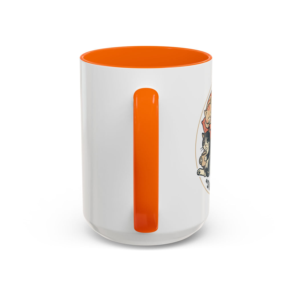 Cat Jester Accent Coffee Mug – Whimsical Vintage Cat Illustration (11/15oz)