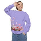 Floral Meadow Sweatshirt — Pink Cosmos Garden Crewneck