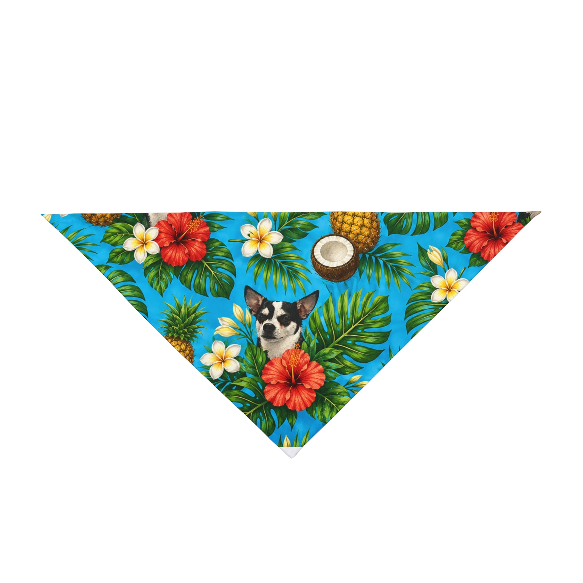 Tropical Dog Bandana — Hawaiian Floral & Pineapple Pet Scarf
