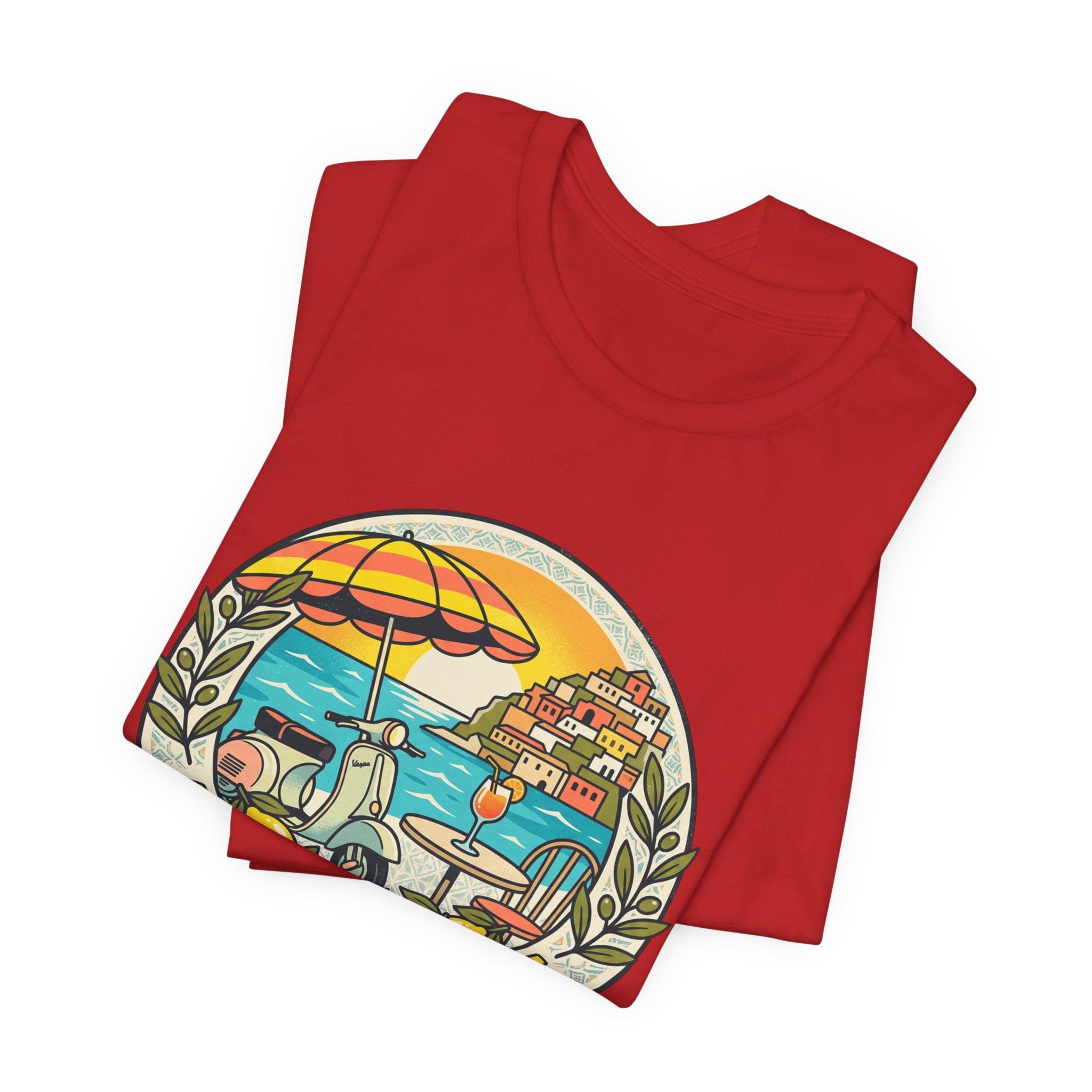Amalfi Coast Vintage Travel Tee — Scenic Lemon & Vespa Graphic