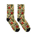 Tropical Chihuahua Crew Socks — Pineapple & Hibiscus Pattern