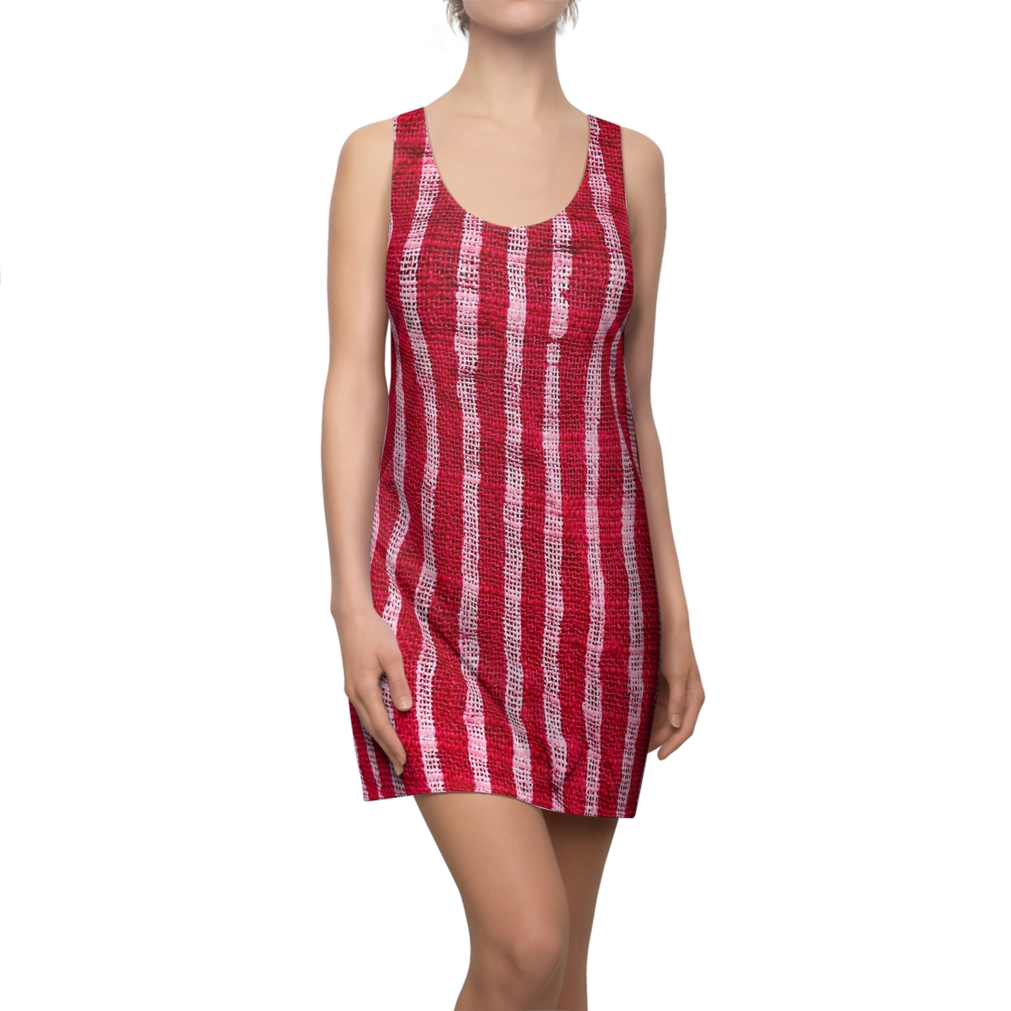 Red Tie-Dye Stripe Racerback Dress