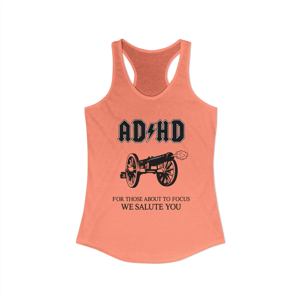 ADHD AC/DC Tank — "For Those About to Focus We Salute You" Graphic T-Shirt