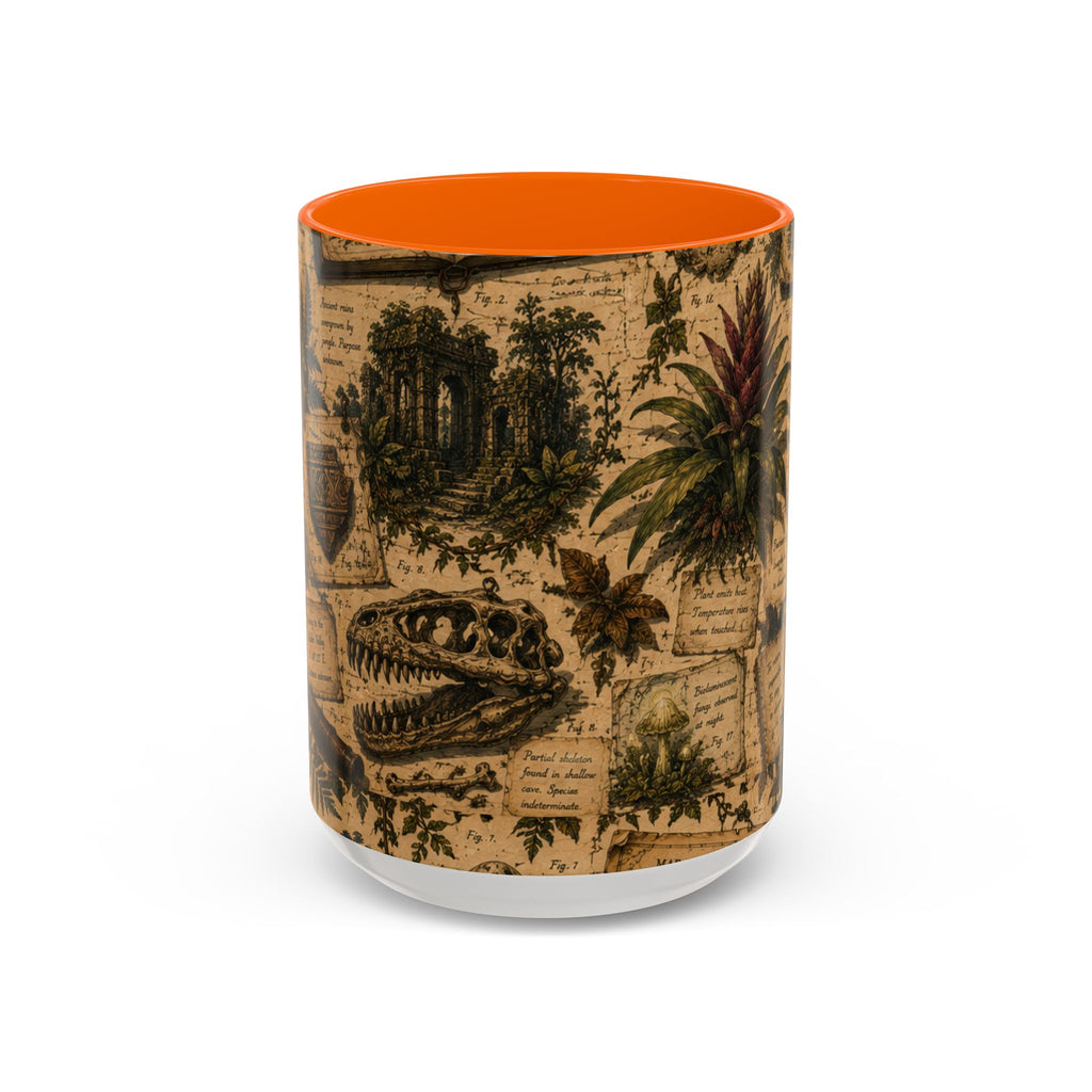 Vintage Natural History Coffee Mug — Botanical & Fossil Illustration Accent Mug