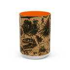 Vintage Natural History Coffee Mug — Botanical & Fossil Illustration Accent Mug