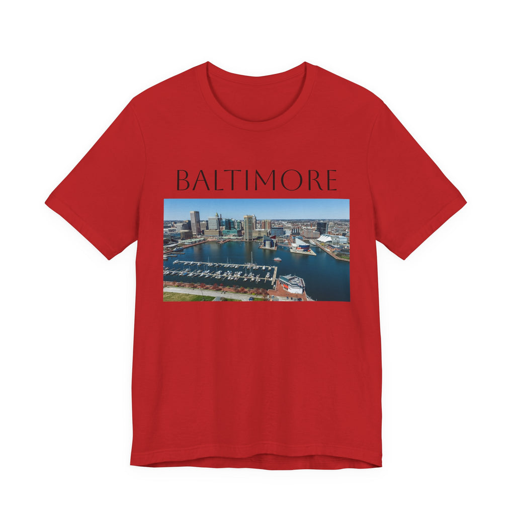 Baltimore Skyline Photo Tee — Inner Harbor Cityscape T-Shirt