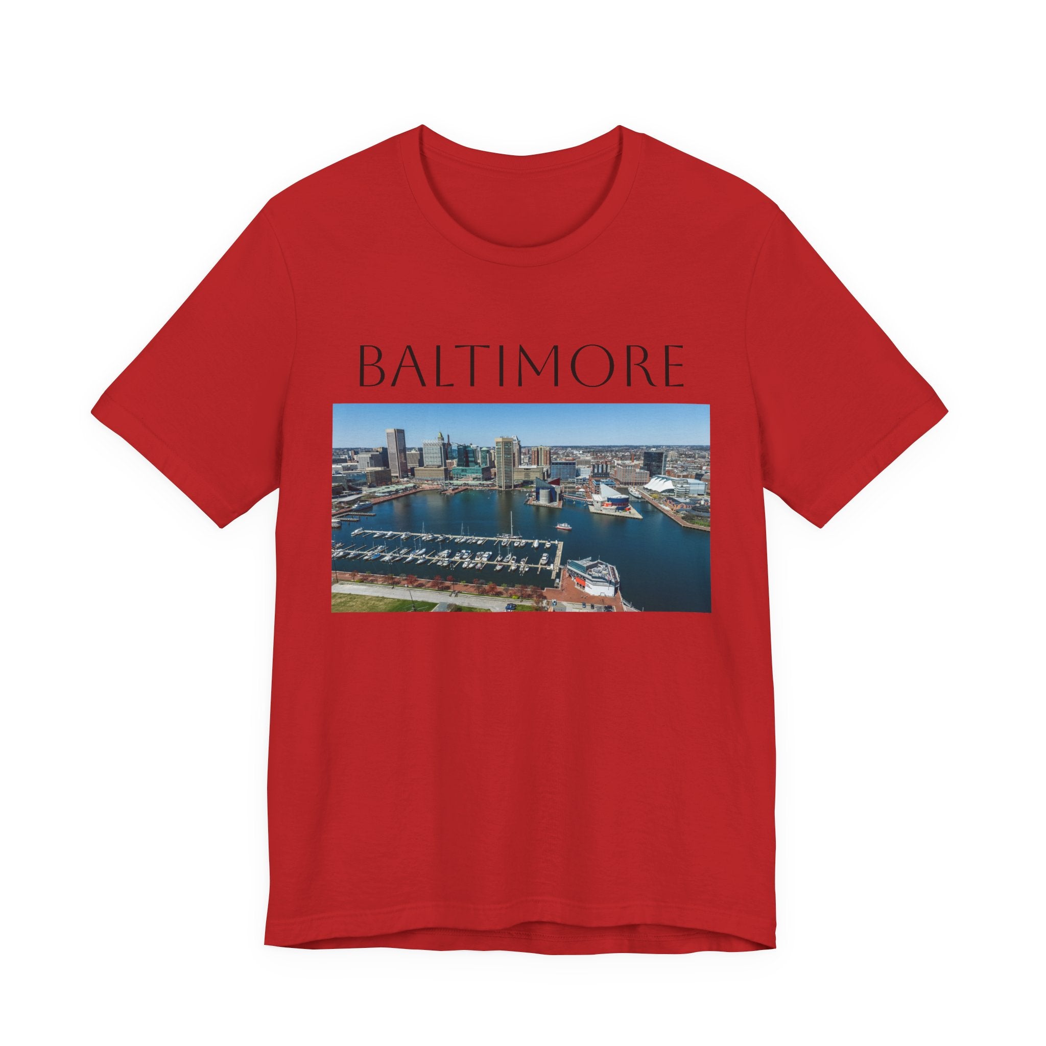 Baltimore Skyline Photo Tee — Inner Harbor Cityscape T-Shirt