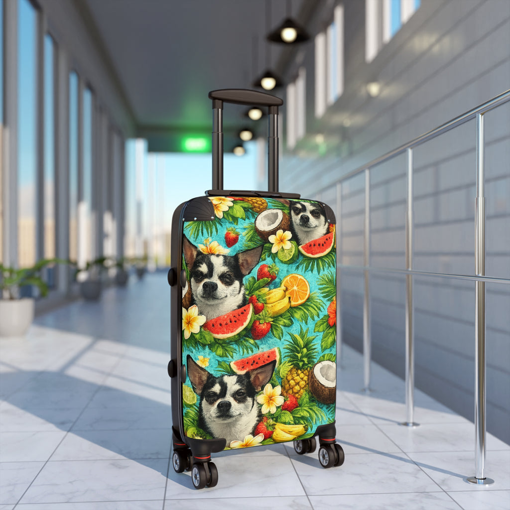 Tropical chihuahua Suitcase – Colorful Fruit & Floral Carry-On Luggage