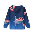 American Flag Windbreaker Jacket — All-Over Print Patriotic Windbreaker