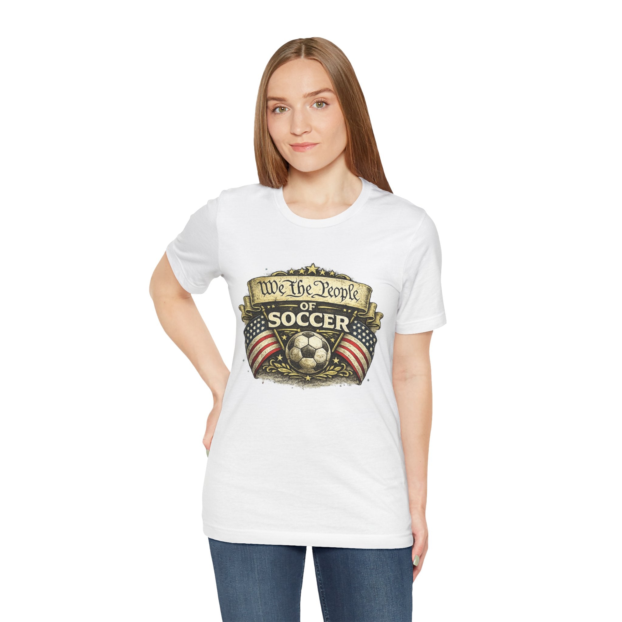 We The People of Soccer T-Shirt — American Flag Vintage Soccer Tee