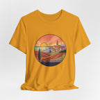 Sunset Tuscan Landscape T-Shirt — Vintage Italian Countryside Graphic Tee