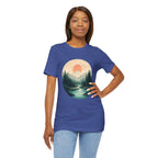 Sunset Mountain Landscape T-Shirt — Scenic Forest River Graphic Tee